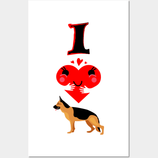 I heart my German Shepherd Posters and Art